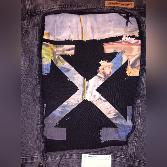 2018 Off White Black Denim Jacket - Picture 7 of 12
